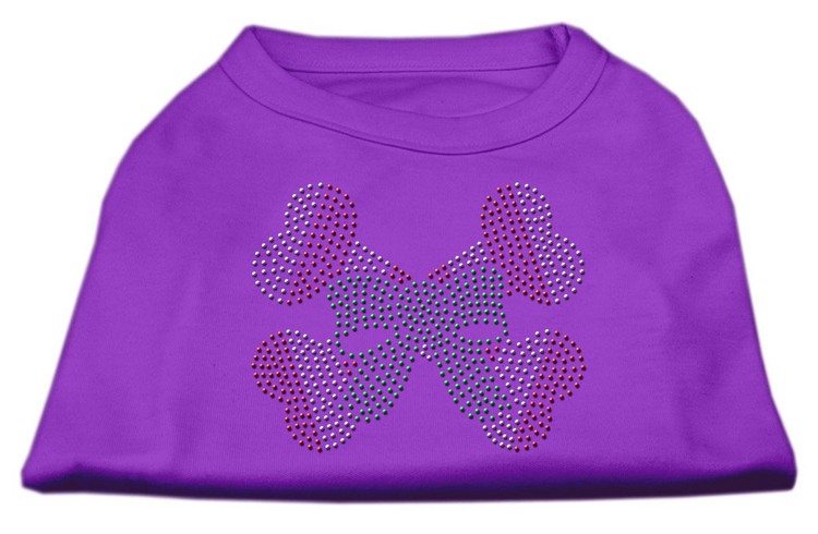 Candy Cane Crossbones Rhinestone Shirt Purple S